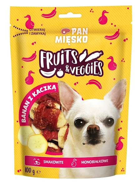 Pan mięsko 100g przysmak dla psa banan z kaczką