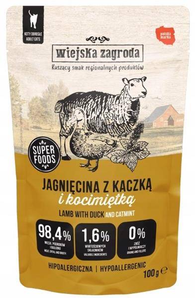 WIEJSKA ZAGRODA KOT 100G JAGN., KACZKA, KOCIMIĘTKA