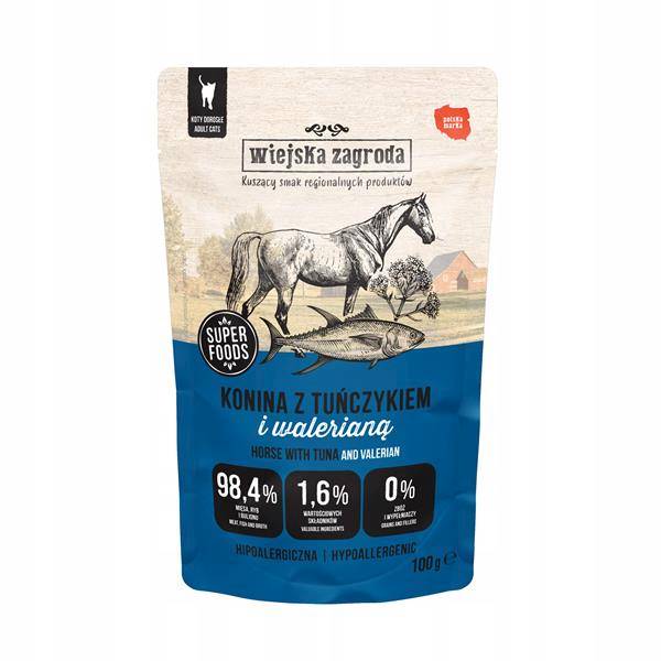 WIEJSKA ZAGRODA KOT 100G KONINA, TUŃCZYK, WALERIAN