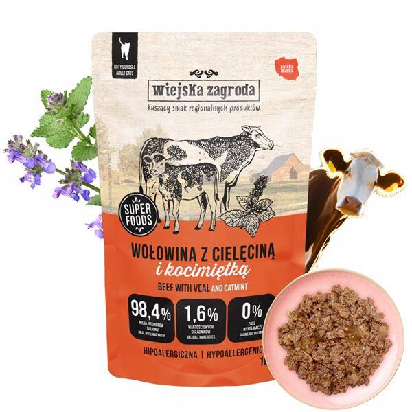 WIEJSKA ZAGRODA KOT 100G WOŁ., CIELĘCINA, KOCIMIĘT