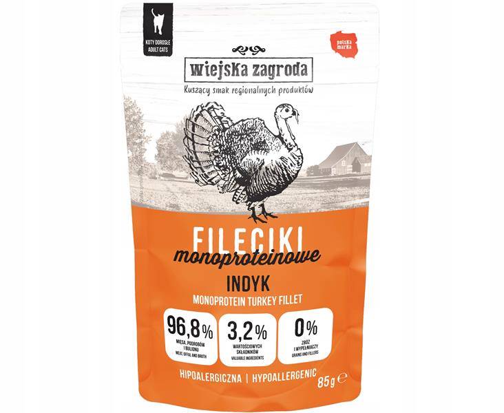 WIEJSKA ZAGRODA KOT 85G MONO FILECIK Z INDYKA