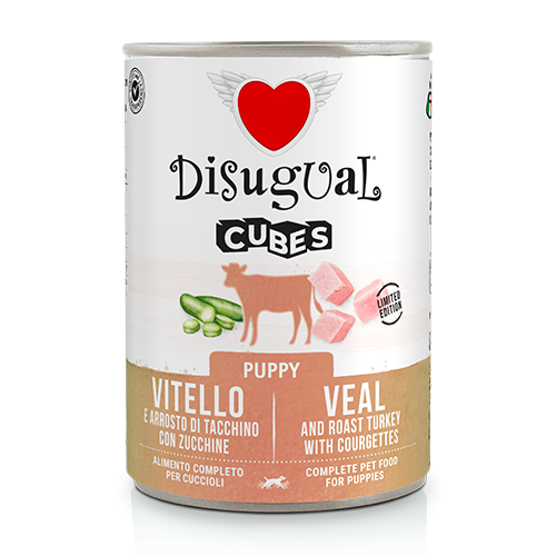 DISUGUAL 400G PIES CUBES CIĘLĘ, INDYK, CUKINIA SZC