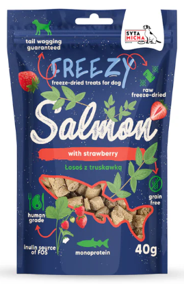 SYTA MICHA freezy łosoś,truskawka,susz.bazylia 40g