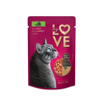 MY LOVE 85G KOT SASZETKA WOŁOWINA MARCHEWK GALAR.