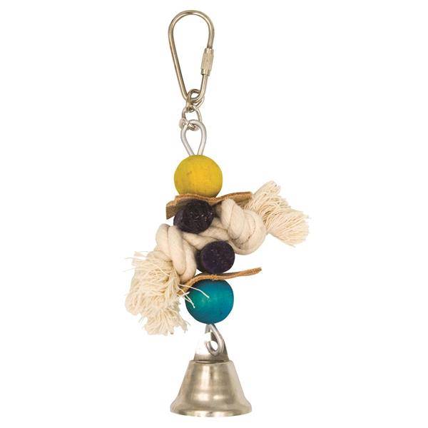 PP Wisząca zabawka z drewna, skóry i sznur 17CM