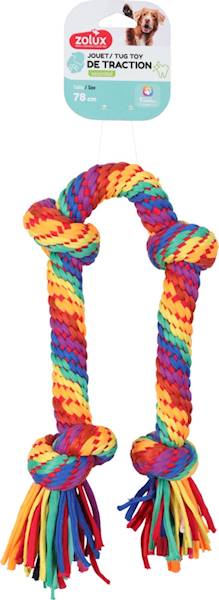 ZX Zabawka dla psa szarpak sznur 4 węzły RAINBO