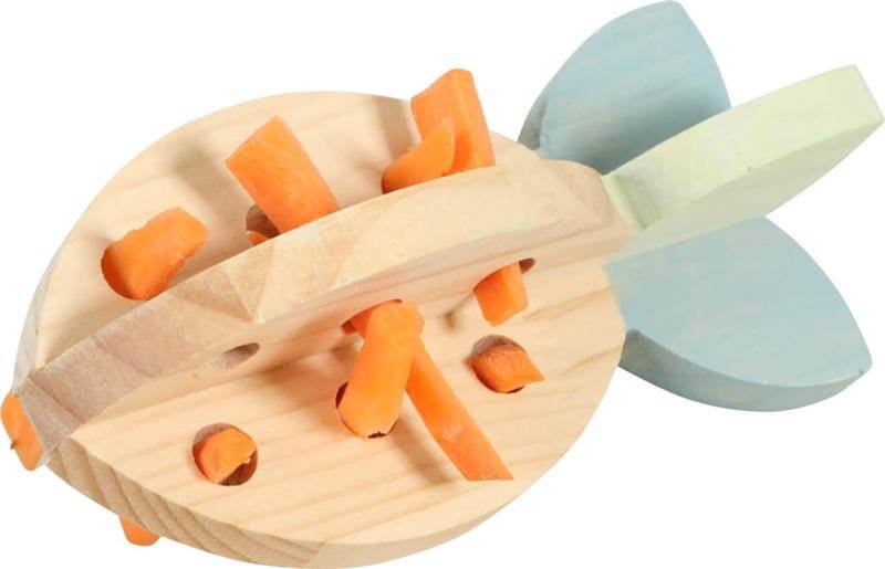 ZX Zabawka na przysmaki dla królika kawii drewn