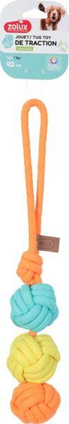 ZX Zabawka dla psa szarpak 3 piłki sznur TWIST 