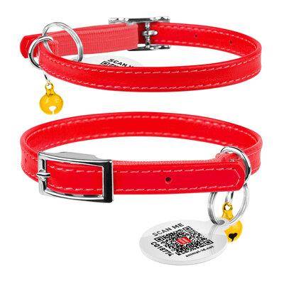 COLLAR OBROŻA KOT SK.Z QR PASZP.CZERWONA 22-30CM