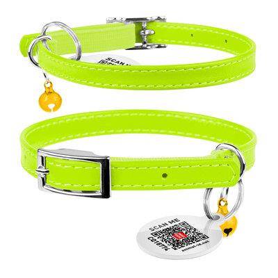 COLLAR OBROŻA KOT SK.Z QR PASZP.JASNO ZIEL 17-20CM