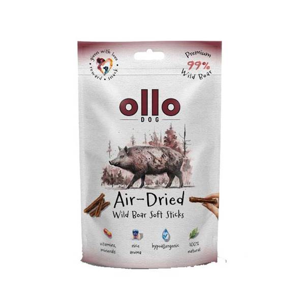 OLLO AIR DRIED 100% WILD BOAR SOFT STICKS 80G