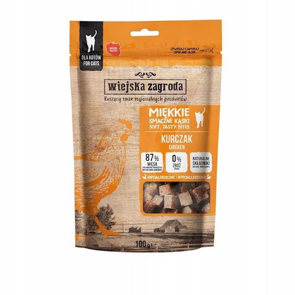WIEJSKA ZAGRODA KOT 100G MIĘKKIE KĄSKI KURCZAK