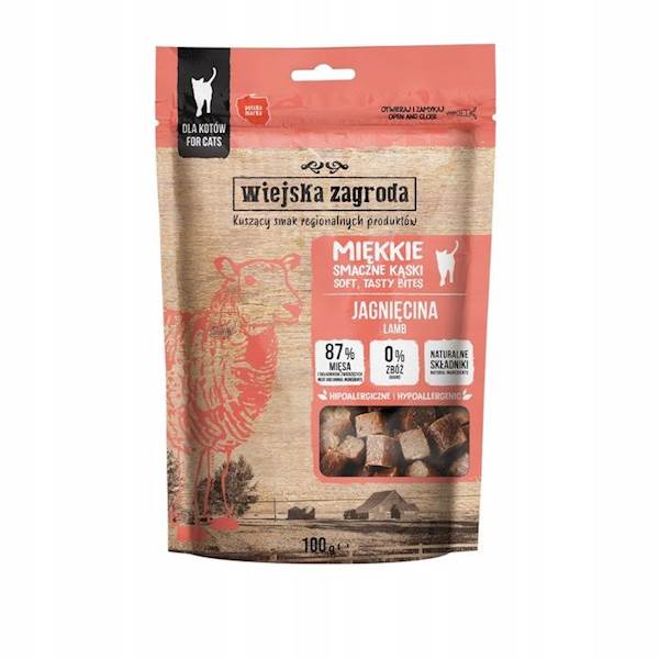 WIEJSKA ZAGRODA KOT 100G MIĘKKIE KĄSKI JAGNIĘCINA