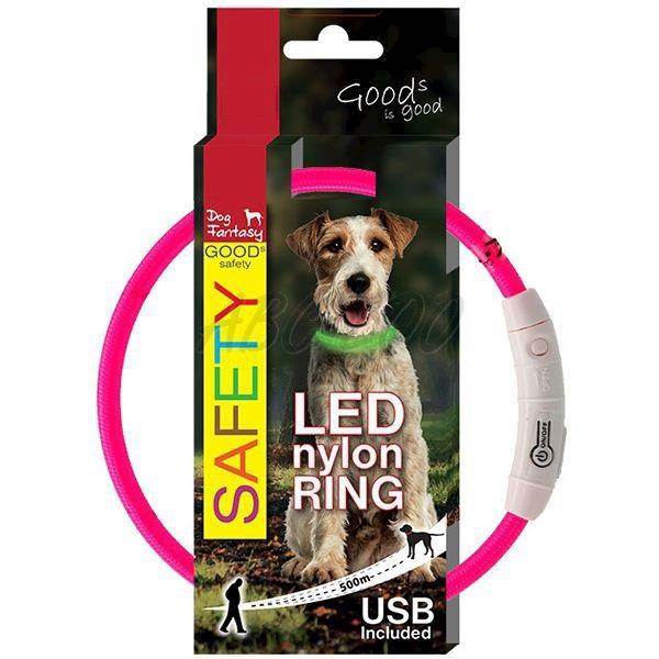 PL OBROŻA LED NYLONOWA 65CM RÓŻOWA