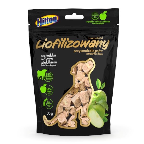 ZF LIOFILIZOWANA WĄTRÓBKA WOŁOWA I JABŁKO 50G PIES