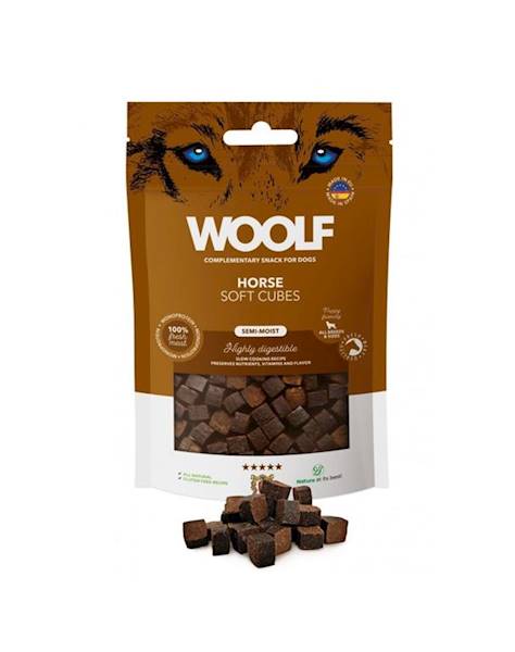 WOOLF 100G SOFT CUBES HORSE MONOPROTEIN