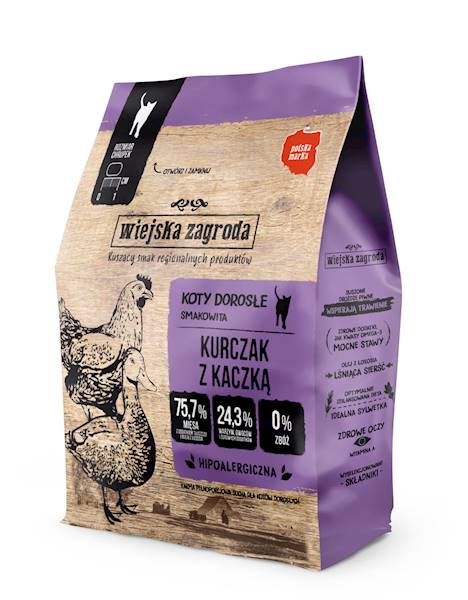 WIEJSKA ZAGRODA 400G SUCHA KURCZAK Z KACZKĄ DLA KO