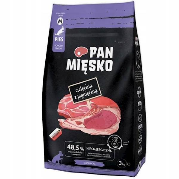 PAN MIĘSKO 3KG M CIELĘCINA Z JAGNIĘCINĄ SENIOR