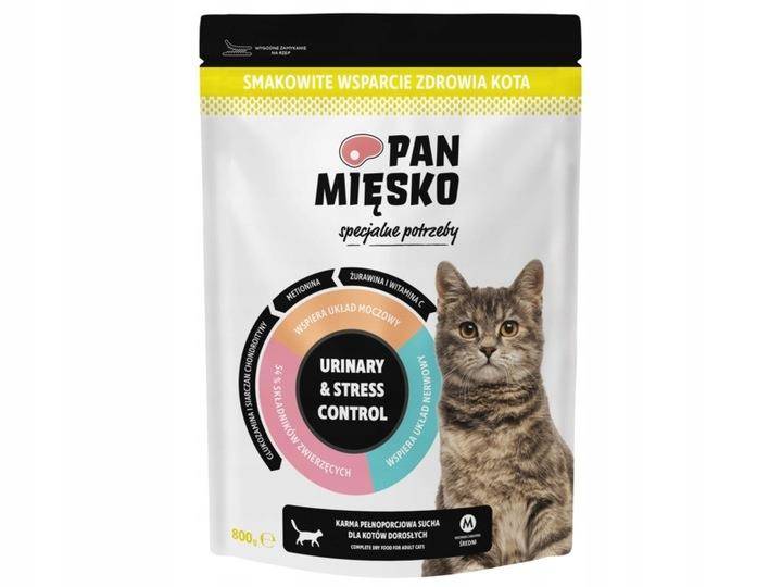 PAN MIĘSKO 800G DLA KOTA SUCHA URINARY&STRESS CONT