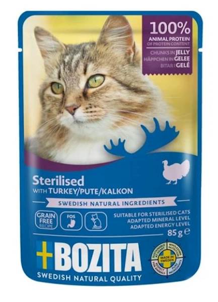 BOZITA KOT 85G GALARETA STERYL INDYK SASZETKA