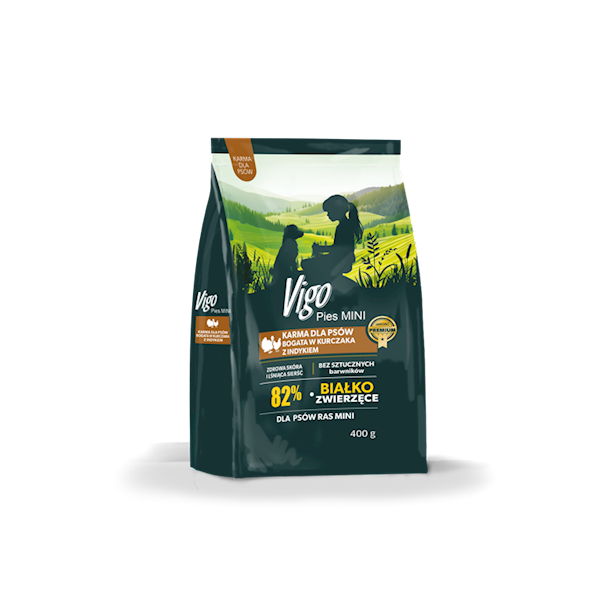 VIGO PIES SUCHA 400G MINI KURA, INDYK