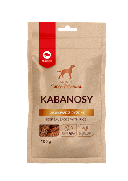 MACED KABANOSY WOŁOWE Z RYŻEM 100G