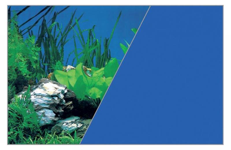 ZX TŁO DWUSTRONNE 60X120 ROŚLINY/SKAŁA/NIEBIESKIE