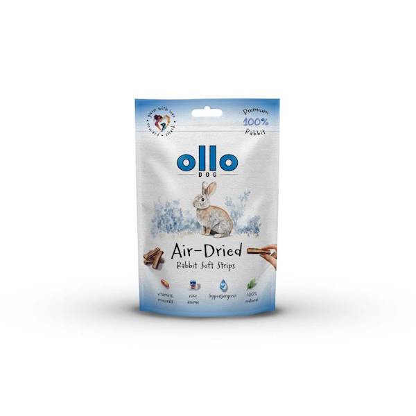 OLLO AIR DRIED 100% RABBIT STRIPS 80G