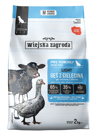 WIEJSKA ZAGRODA 2KG LIGHT GĘŚ Z CIELĘCINĄ PREBIOT