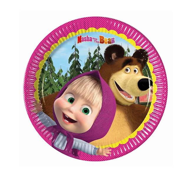 86512 TALERZYKI PAPIEROWE MASHA AND THE BEAR 20 CM