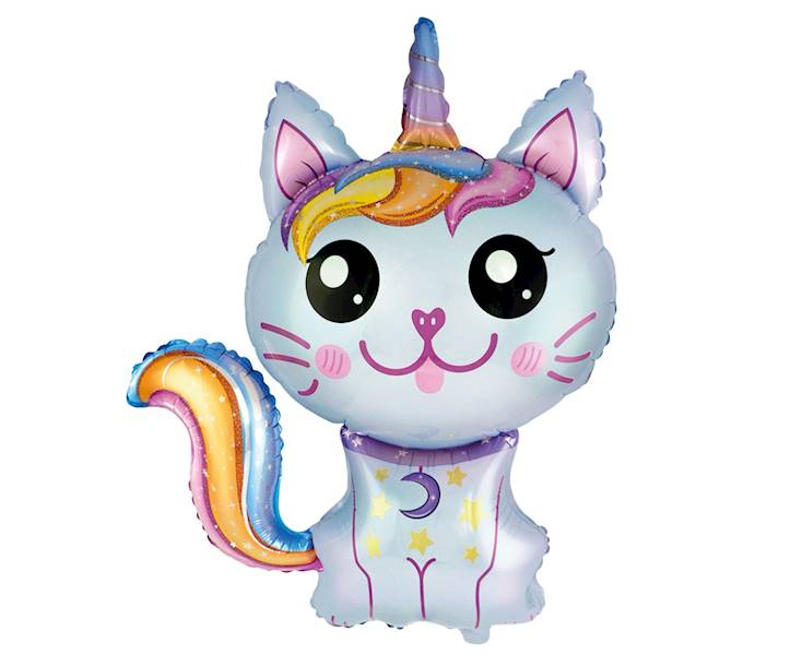 901797 BALON FOLIOWY 24" MAGICZNY KOT NIEB RÓŻ