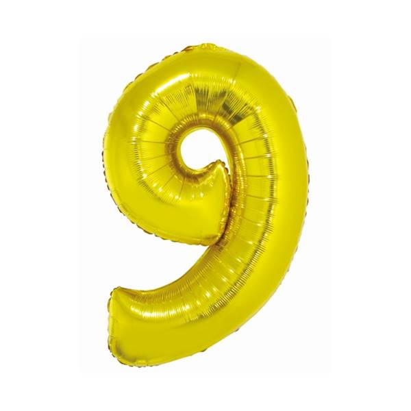 CH-SZL9 BALON FOLIOWY SMART CYFRA "9" ZŁOTA 76 CM