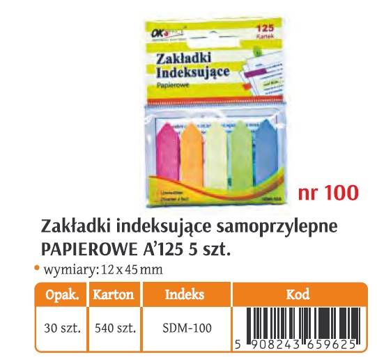 SDM-100 ZAKŁADKI PAPAIEROW SŁOIK ZI-18