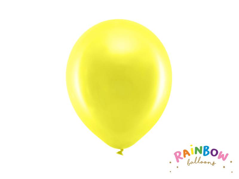  RB23M-084-10 Balony 23cm metaliz, żółty 10 szt.