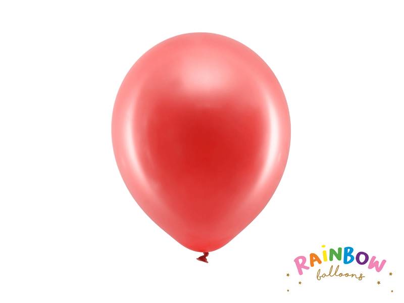  RB23M-007-10 Balony 23cm metaliz, czerwony (10 sz