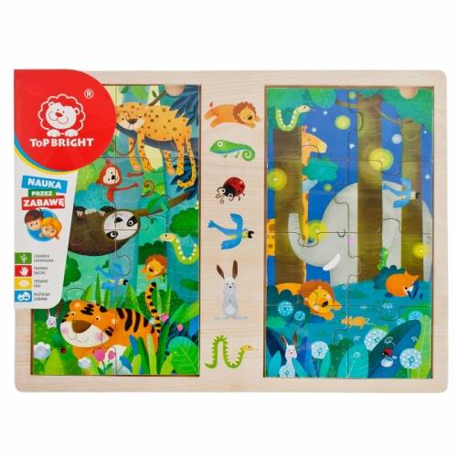 130767 TOP BRIGHT GRA & PUZZLE DREW. DŻUNGLA 2X8EL