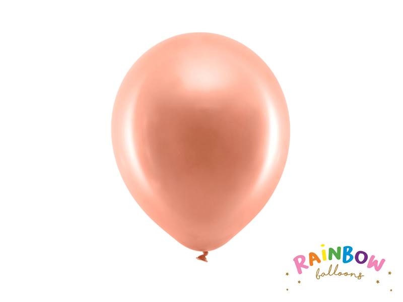  RB23M-019R-10 Balony 23cm metal, róż- złot 10 szt
