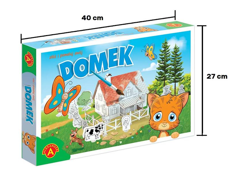 DOMEK DO MALOWANIA Z KOTKIEM