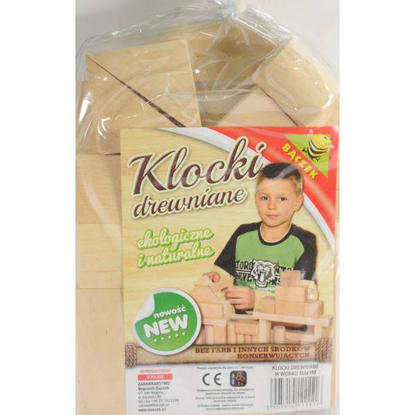 KLOCKI DREWNIANE W WORKU MAŁYM