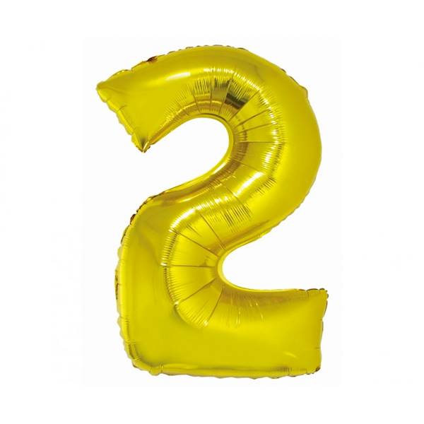 CH-SZL2 BALON FOLIOWY SMART CYFRA "2" ZŁOTA 76 CM