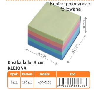 400-0156 KOSTKA KOLOR 5 CM KLEJONA 