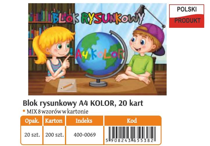 400-0069 BLOK RYSUNKOWY A4 KOLOR