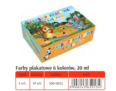 FARBY PLAKATOWE 6 KOL. 20ML