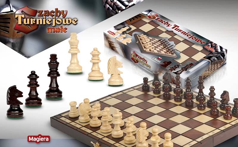 SZACHY TURNIEJOWE MAŁE 35CM MAGIERA