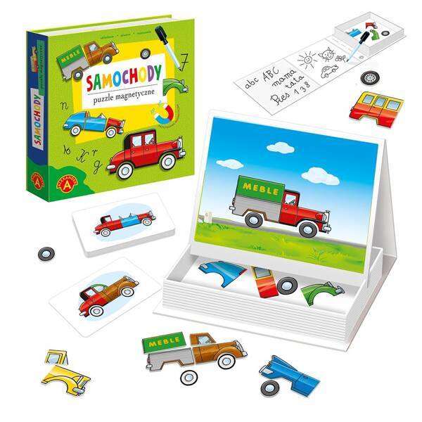 PUZZLE MAGNETYCZNE UKŁADANKA - SAMOCHODY 