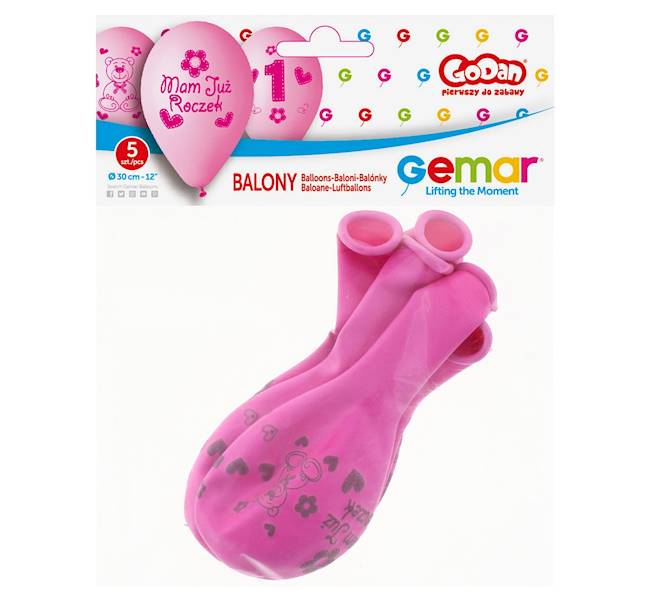 GB-MU1G BALONY PREMIUM "MOJE 1 URODZINY"  12" 5SZT