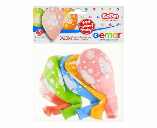 GS120/4 BALON PREMIUM HEL Z NADR. 4, 13"  5 SZT.
