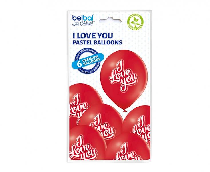 BRP 5000286 BALONY D11 I LOVE YOU 101-RED  6 SZT.