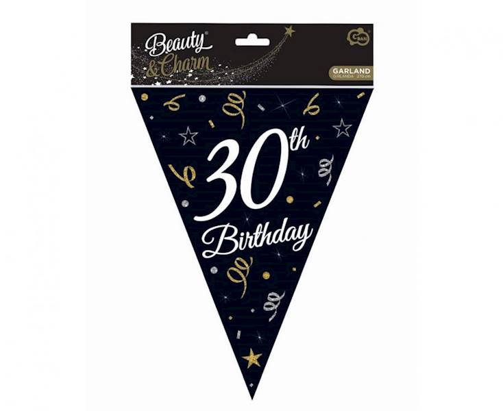 GP-GF30 GIRLANDA PAPIEROWA Z FLAGAMI "30" 28X270CM