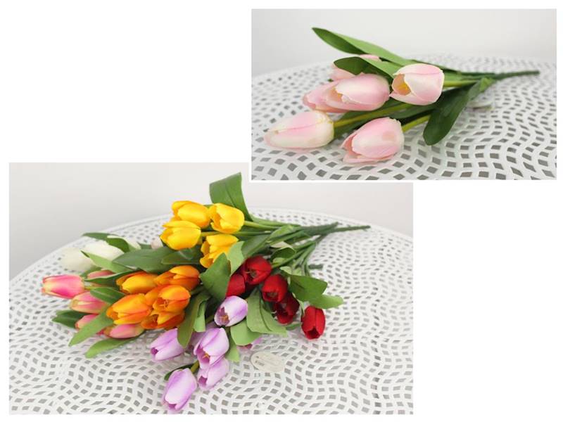 FLO463-MIX1 KWIATY SZTUCZNE TULIPAN X7 35CM